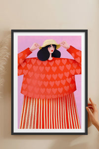 HOMEPACK Ahşap Çerçeveli Tablo Çerçeveli Poster Sanatsal Modern Duvar Dekoru TK-839