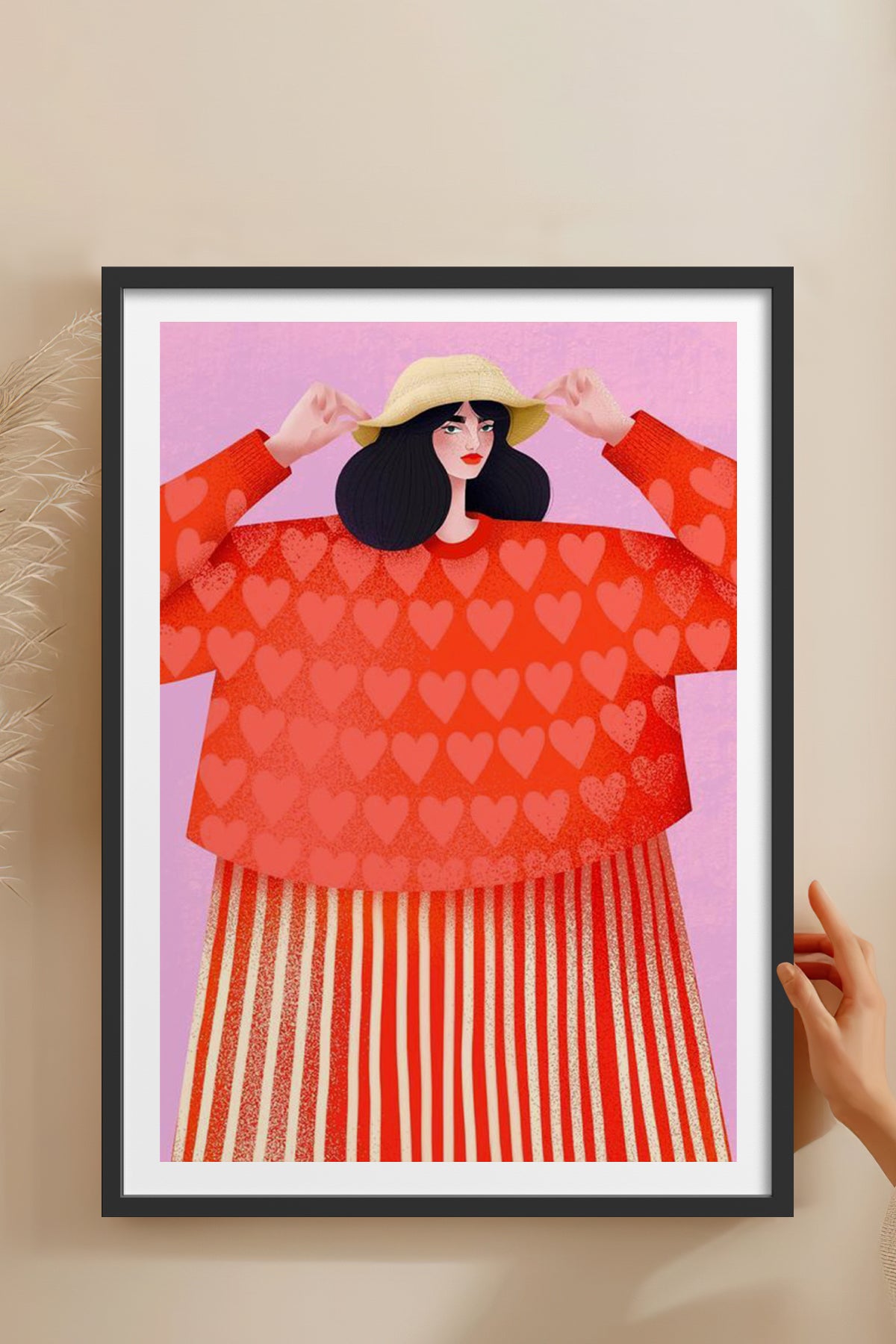 HOMEPACK Ahşap Çerçeveli Tablo Çerçeveli Poster Sanatsal Modern Duvar Dekoru TK-839