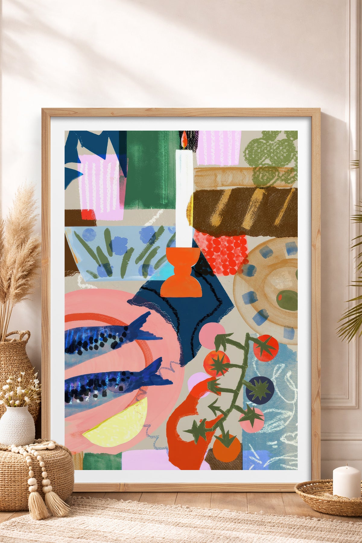 HOMEPACK Ahşap Çerçeveli Tablo Çerçeveli Poster Sanatsal Modern Duvar Dekoru TK-840