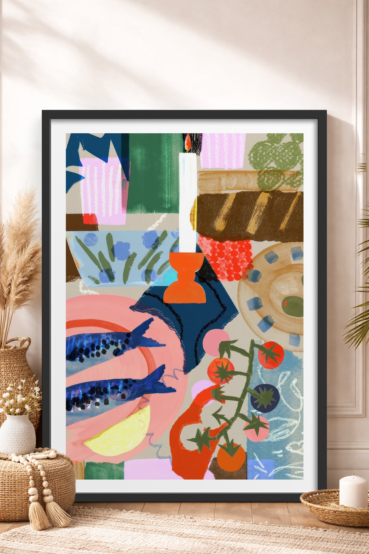 HOMEPACK Ahşap Çerçeveli Tablo Çerçeveli Poster Sanatsal Modern Duvar Dekoru TK-840