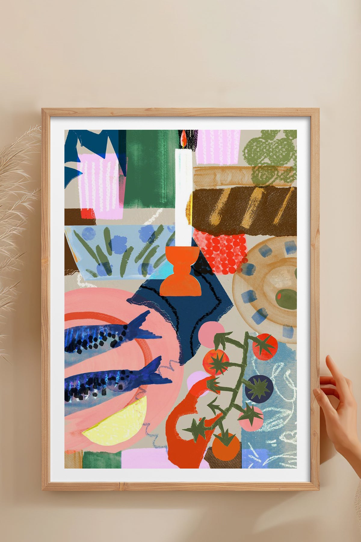 HOMEPACK Ahşap Çerçeveli Tablo Çerçeveli Poster Sanatsal Modern Duvar Dekoru TK-840