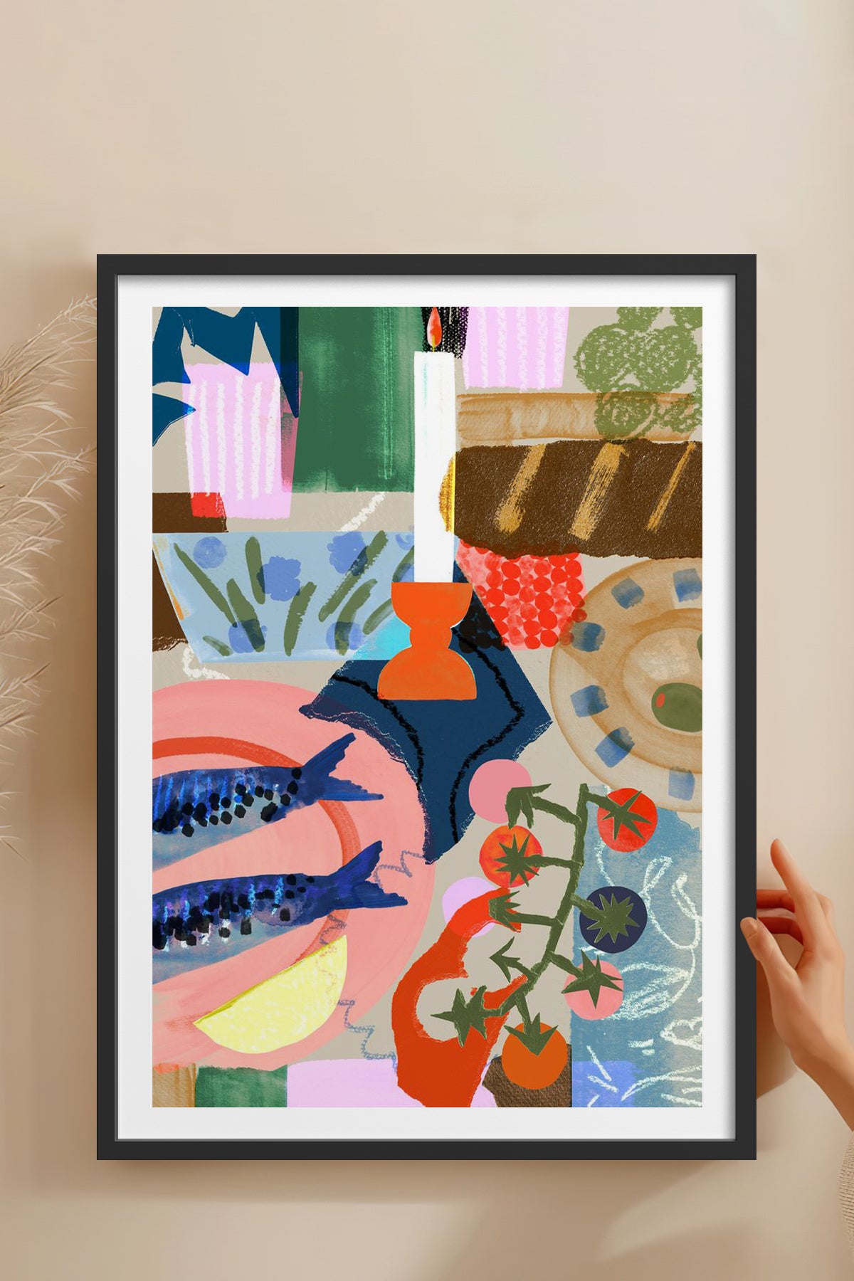 HOMEPACK Ahşap Çerçeveli Tablo Çerçeveli Poster Sanatsal Modern Duvar Dekoru TK-840