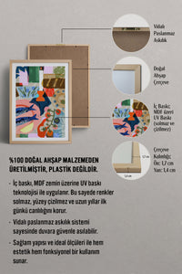 HOMEPACK Ahşap Çerçeveli Tablo Çerçeveli Poster Sanatsal Modern Duvar Dekoru TK-840