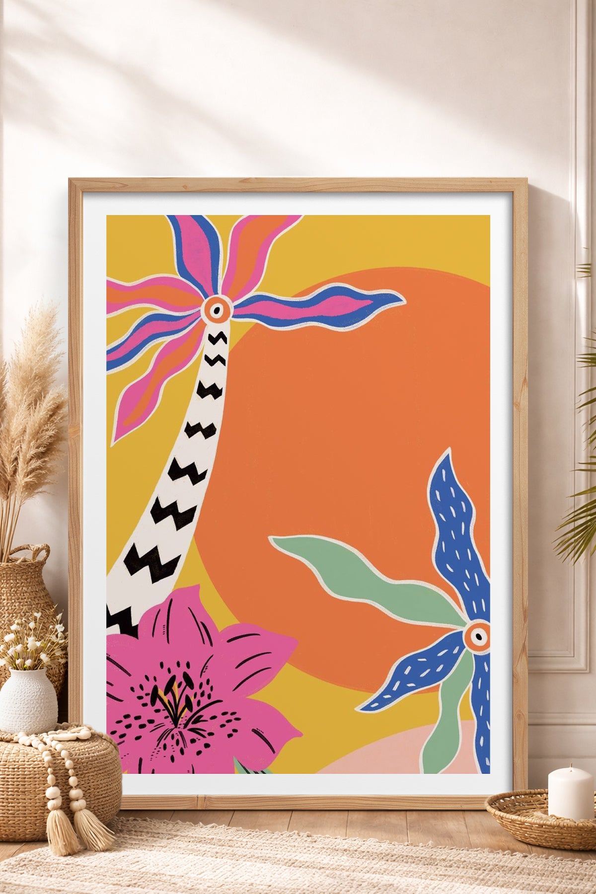 HOMEPACK Ahşap Çerçeveli Tablo Çerçeveli Poster Sanatsal Modern Duvar Dekoru TK-842