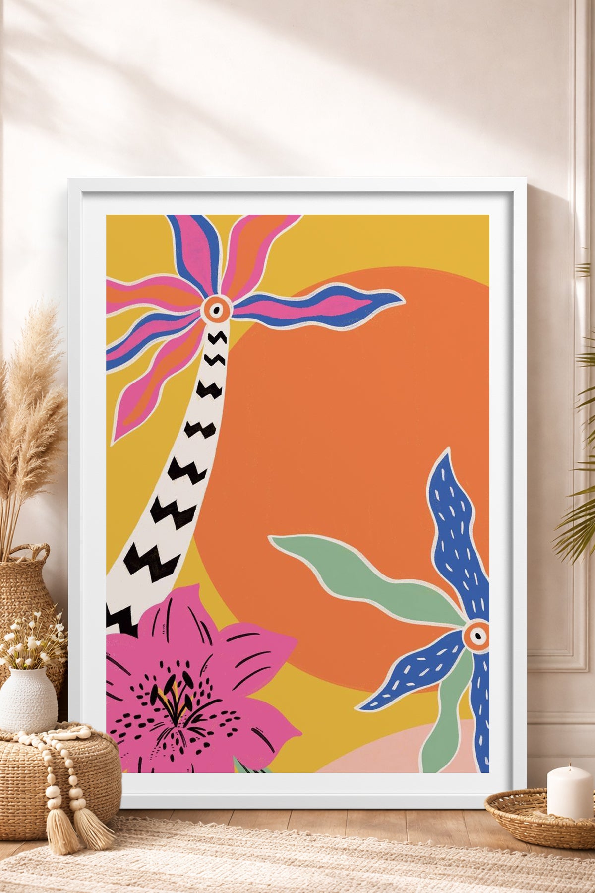 HOMEPACK Ahşap Çerçeveli Tablo Çerçeveli Poster Sanatsal Modern Duvar Dekoru TK-842