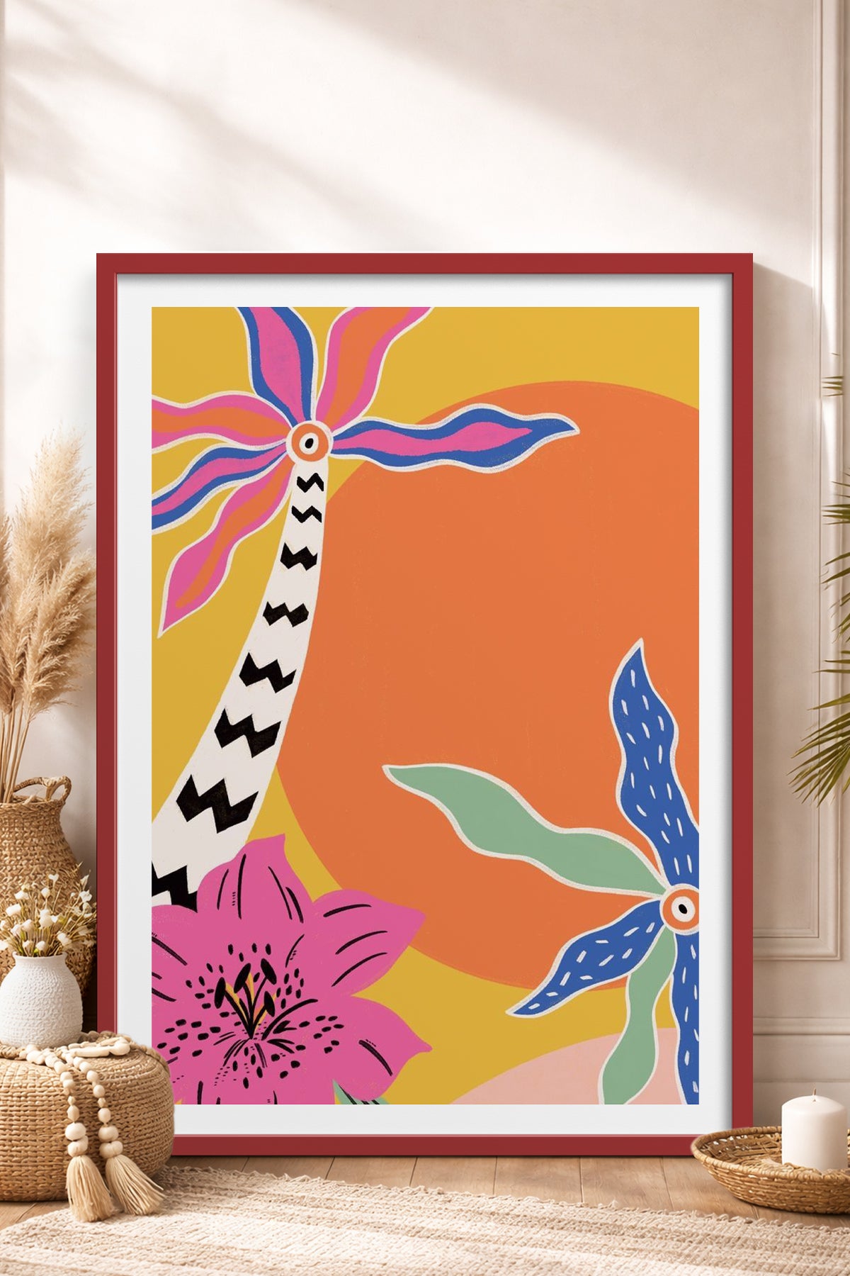 HOMEPACK Ahşap Çerçeveli Tablo Çerçeveli Poster Sanatsal Modern Duvar Dekoru TK-842