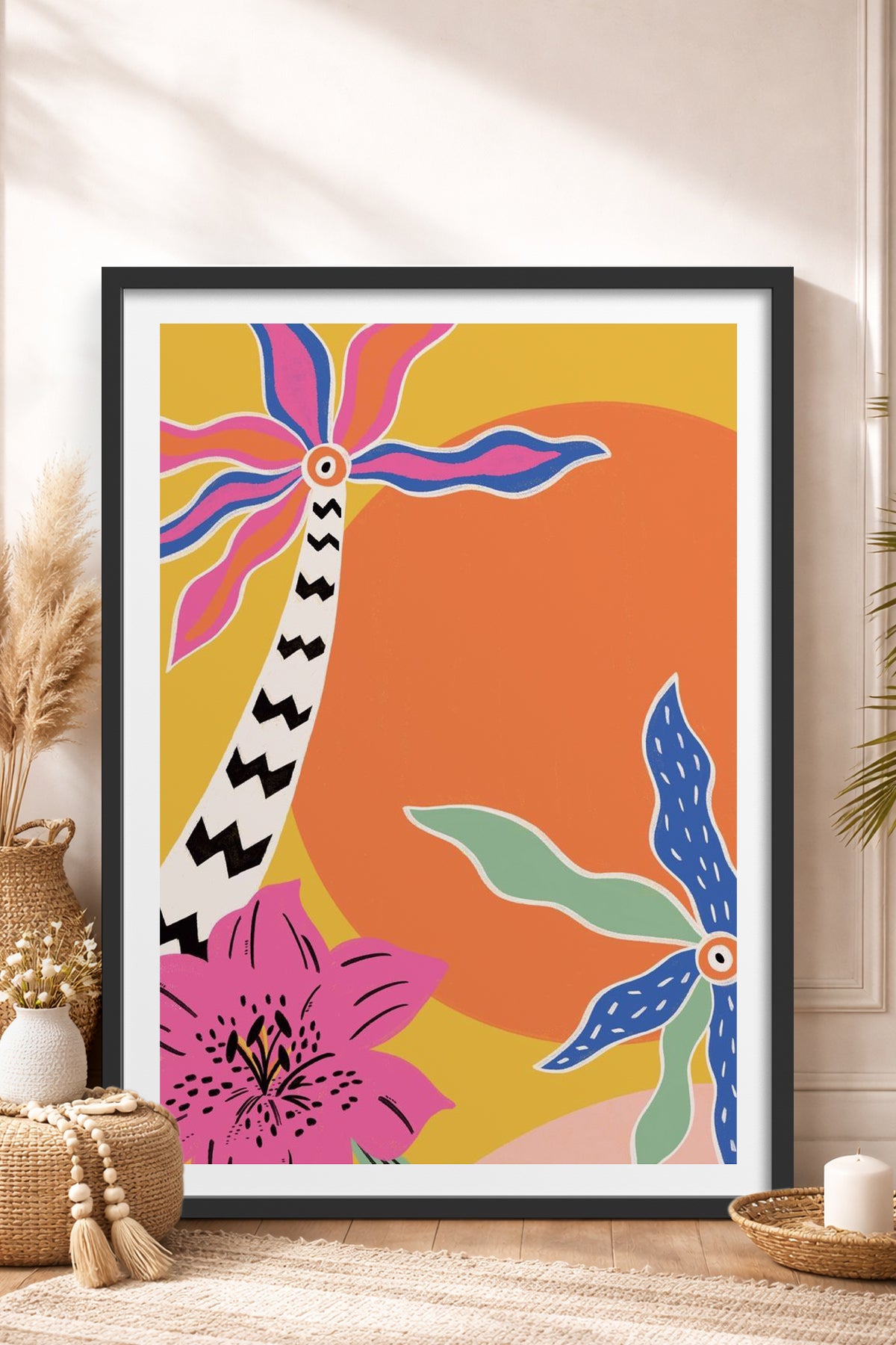HOMEPACK Ahşap Çerçeveli Tablo Çerçeveli Poster Sanatsal Modern Duvar Dekoru TK-842