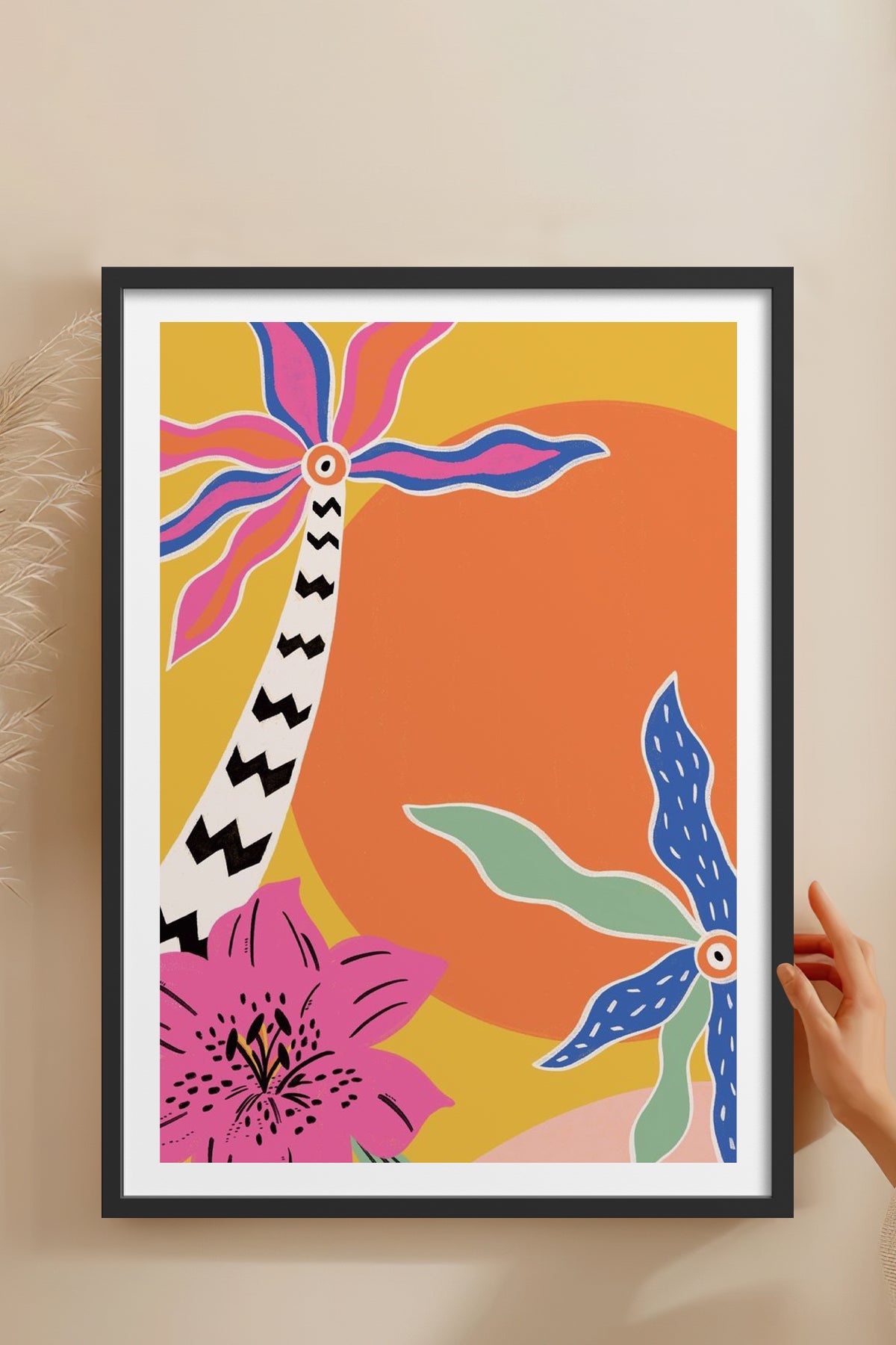 HOMEPACK Ahşap Çerçeveli Tablo Çerçeveli Poster Sanatsal Modern Duvar Dekoru TK-842