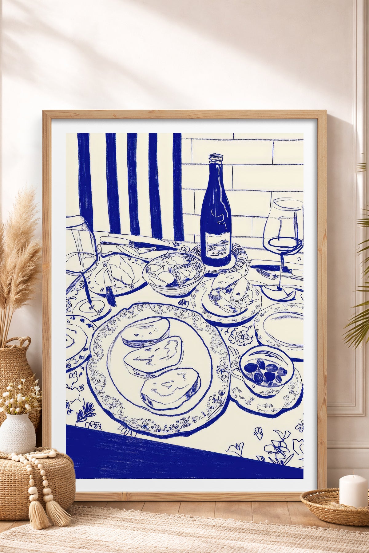HOMEPACK Ahşap Çerçeveli Tablo Çerçeveli Poster Sanatsal Modern Duvar Dekoru TK-843