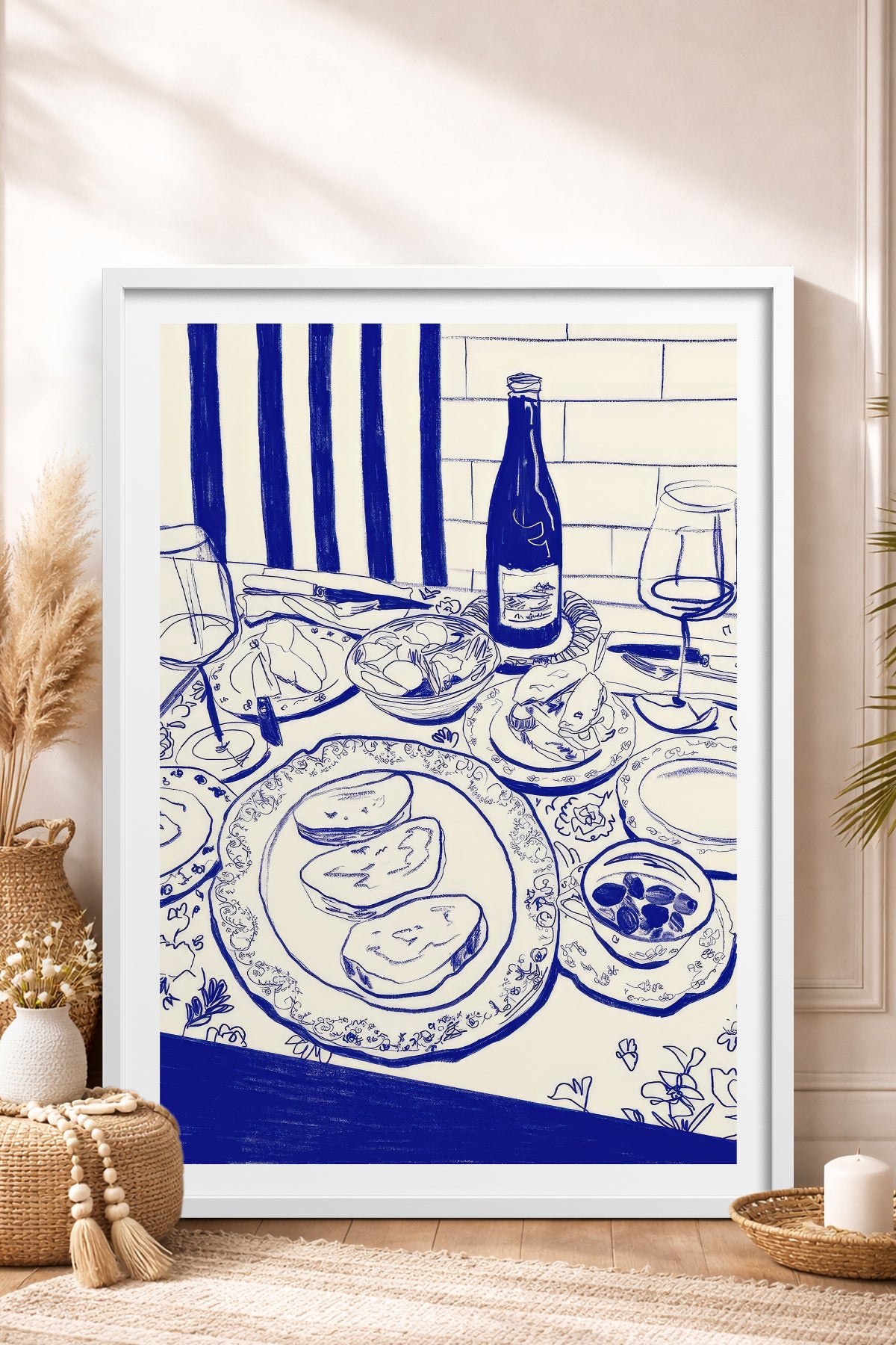 HOMEPACK Ahşap Çerçeveli Tablo Çerçeveli Poster Sanatsal Modern Duvar Dekoru TK-843