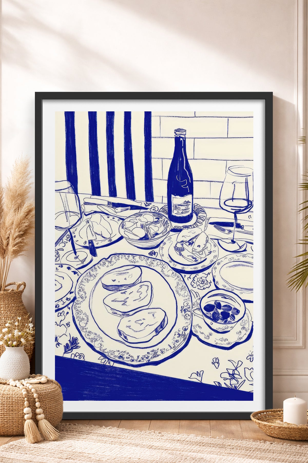 HOMEPACK Ahşap Çerçeveli Tablo Çerçeveli Poster Sanatsal Modern Duvar Dekoru TK-843