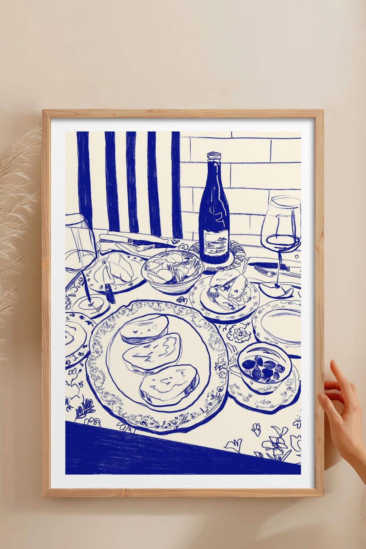 HOMEPACK Ahşap Çerçeveli Tablo Çerçeveli Poster Sanatsal Modern Duvar Dekoru TK-843