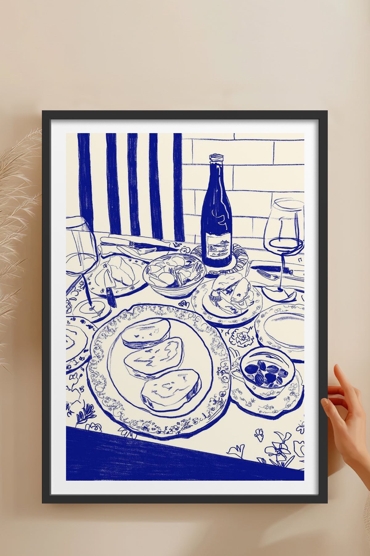 HOMEPACK Ahşap Çerçeveli Tablo Çerçeveli Poster Sanatsal Modern Duvar Dekoru TK-843