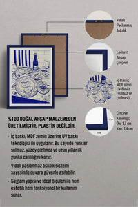 HOMEPACK Ahşap Çerçeveli Tablo Çerçeveli Poster Sanatsal Modern Duvar Dekoru TK-843