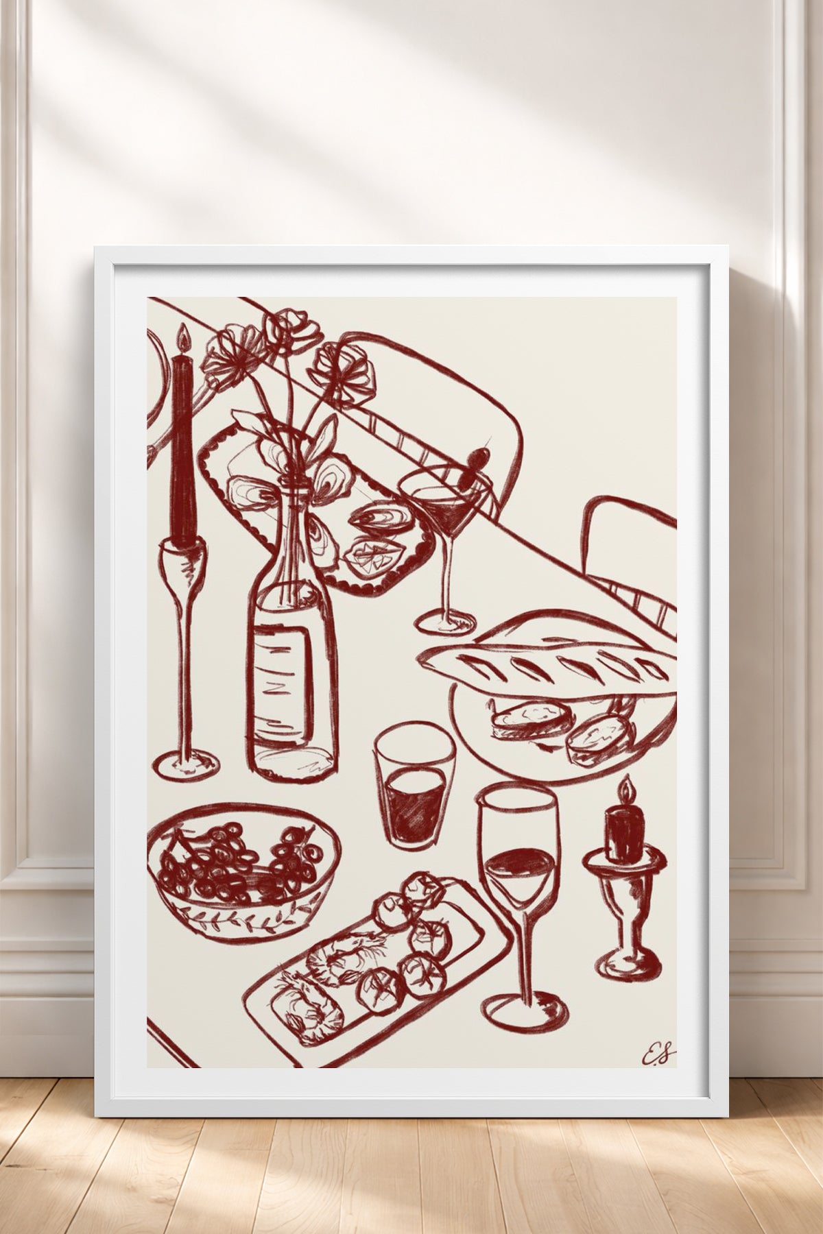 HOMEPACK Ahşap Çerçeveli Tablo Çerçeveli Poster Sanatsal Modern Duvar Dekoru TK-844
