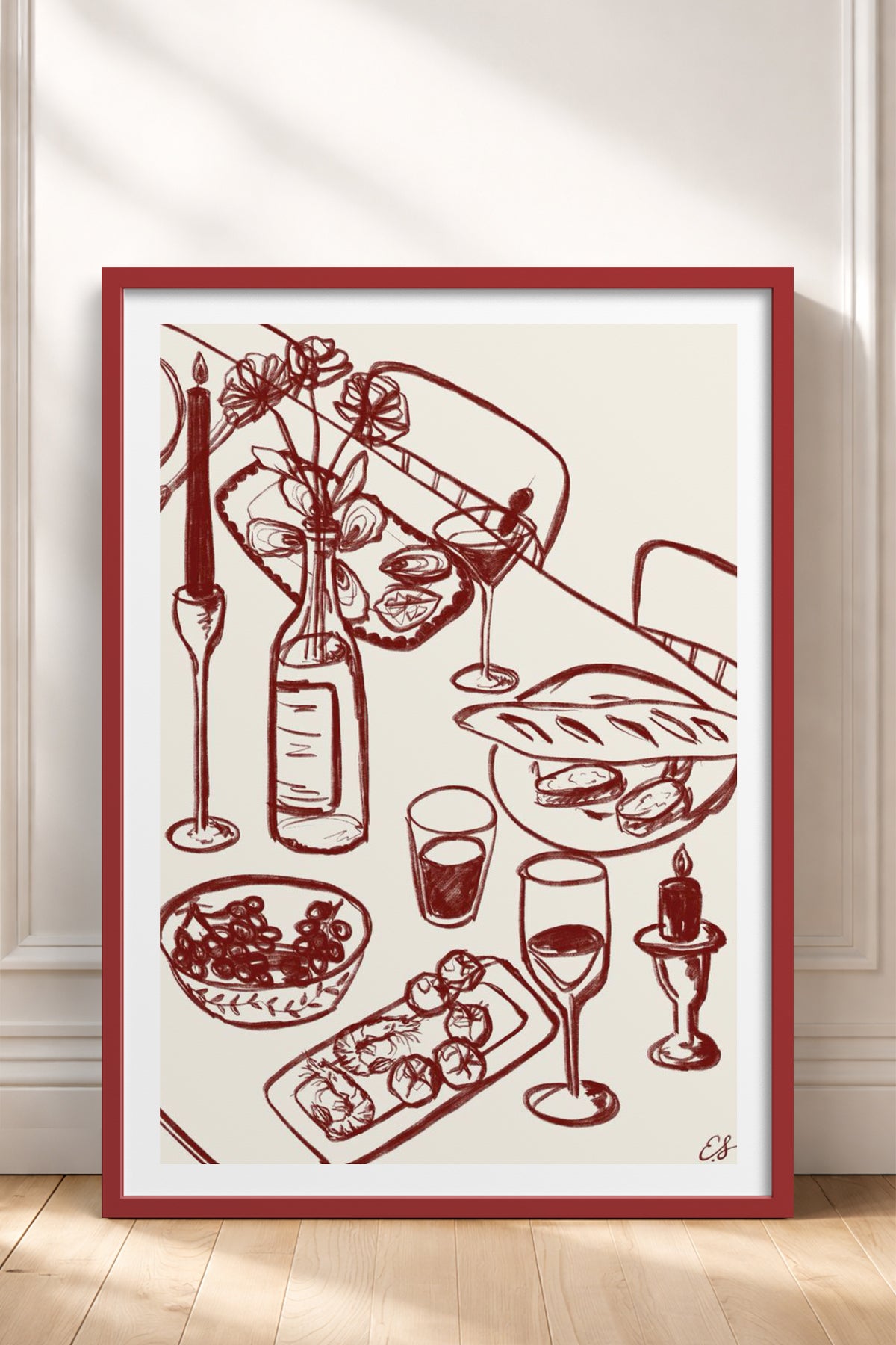 HOMEPACK Ahşap Çerçeveli Tablo Çerçeveli Poster Sanatsal Modern Duvar Dekoru TK-844