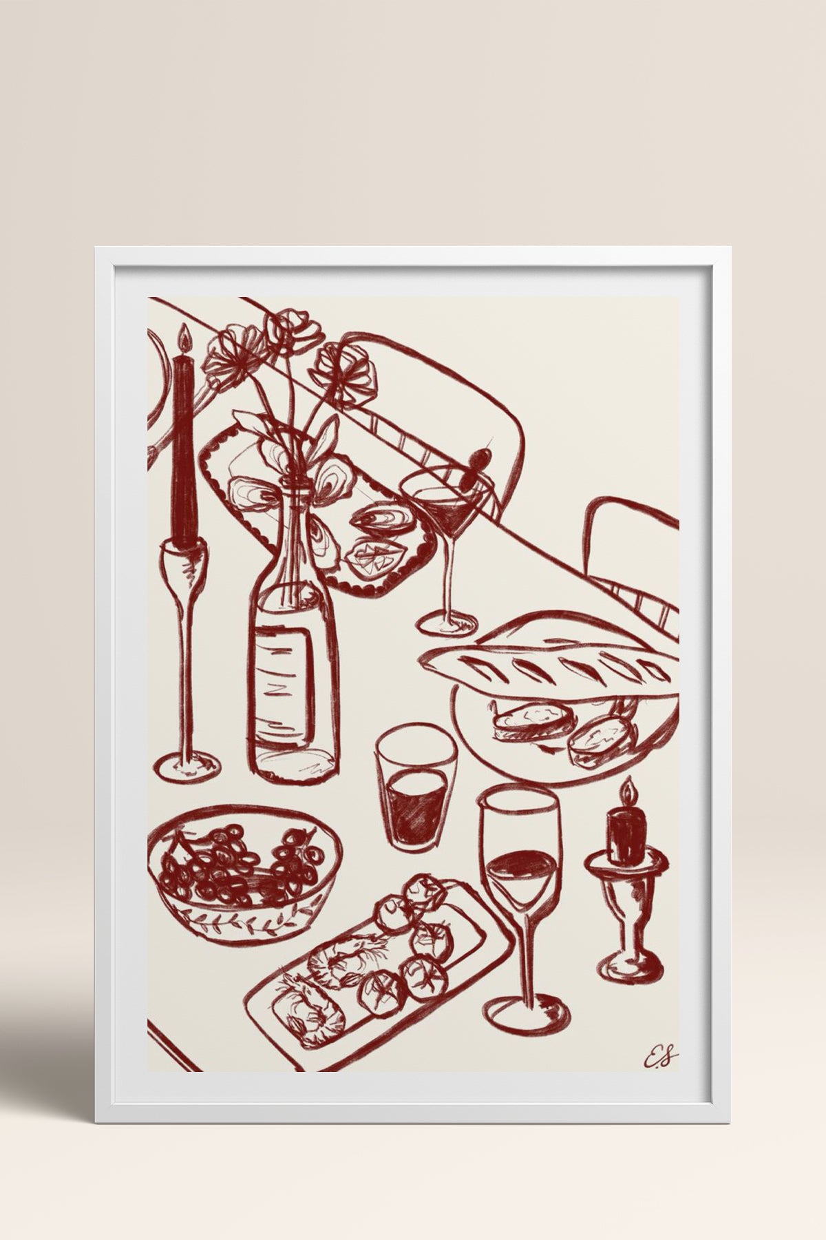 HOMEPACK Ahşap Çerçeveli Tablo Çerçeveli Poster Sanatsal Modern Duvar Dekoru TK-844
