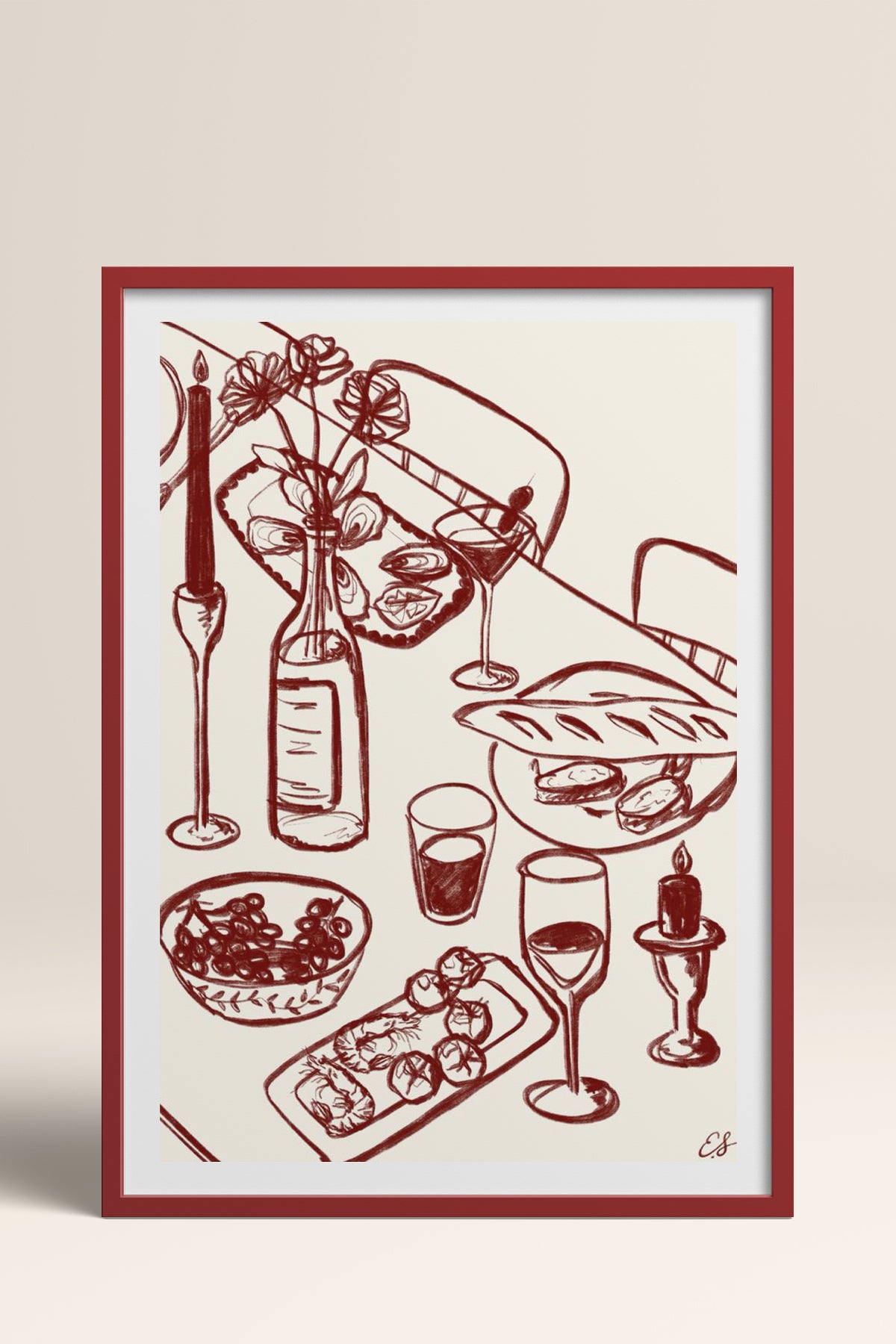 HOMEPACK Ahşap Çerçeveli Tablo Çerçeveli Poster Sanatsal Modern Duvar Dekoru TK-844
