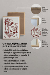 HOMEPACK Ahşap Çerçeveli Tablo Çerçeveli Poster Sanatsal Modern Duvar Dekoru TK-844