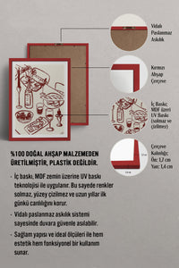 HOMEPACK Ahşap Çerçeveli Tablo Çerçeveli Poster Sanatsal Modern Duvar Dekoru TK-844