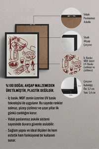 HOMEPACK Ahşap Çerçeveli Tablo Çerçeveli Poster Sanatsal Modern Duvar Dekoru TK-844