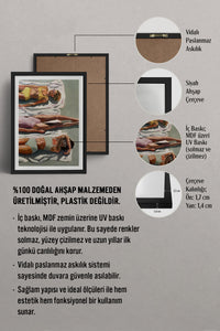 HOMEPACK Ahşap Çerçeveli Tablo Çerçeveli Poster Sanatsal Modern Duvar Dekoru TK-846