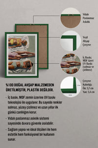 HOMEPACK Ahşap Çerçeveli Tablo Çerçeveli Poster Sanatsal Modern Duvar Dekoru TK-846