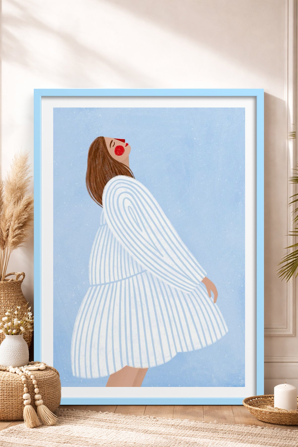 HOMEPACK Ahşap Çerçeveli Tablo Çerçeveli Poster Sanatsal Modern Duvar Dekoru TK-848