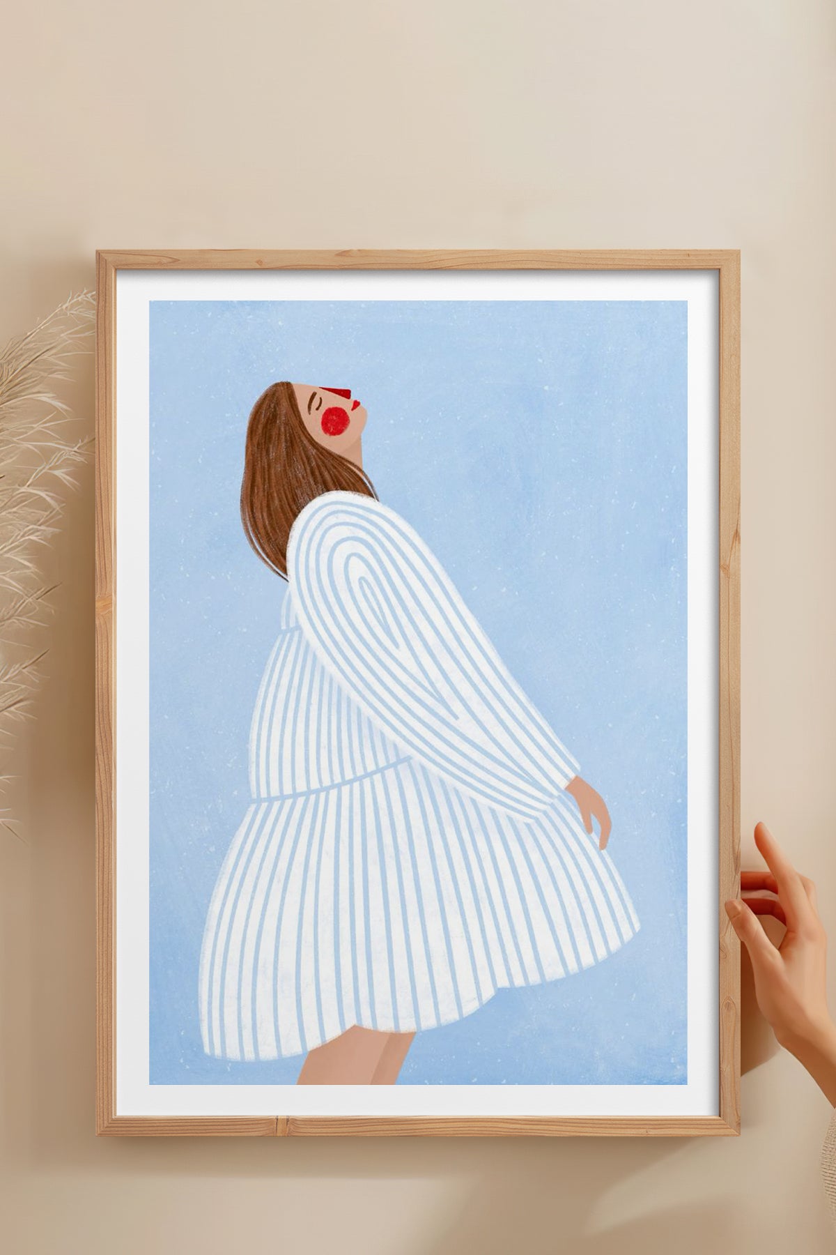 HOMEPACK Ahşap Çerçeveli Tablo Çerçeveli Poster Sanatsal Modern Duvar Dekoru TK-848