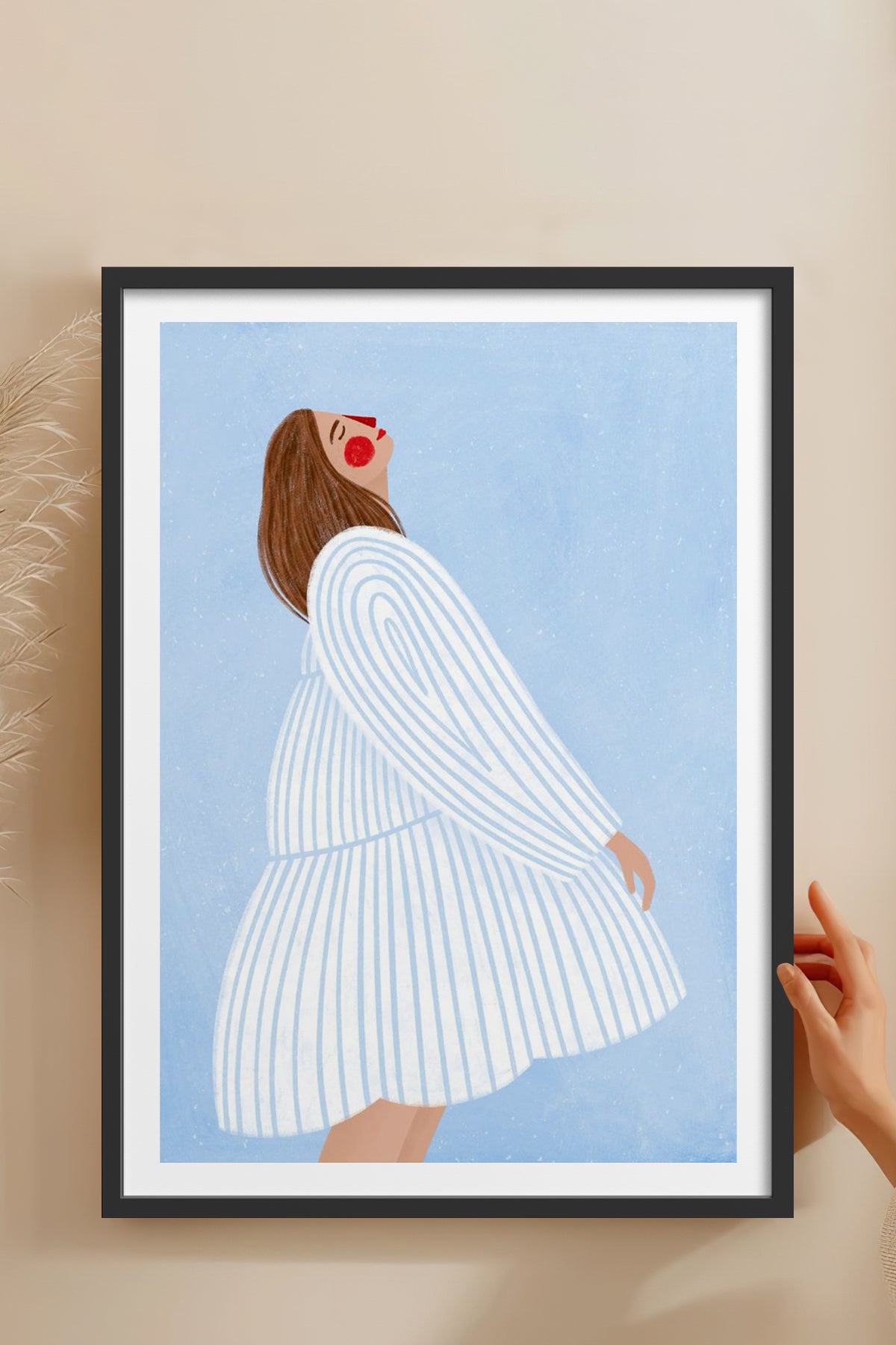 HOMEPACK Ahşap Çerçeveli Tablo Çerçeveli Poster Sanatsal Modern Duvar Dekoru TK-848