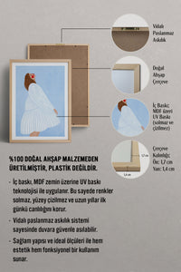 HOMEPACK Ahşap Çerçeveli Tablo Çerçeveli Poster Sanatsal Modern Duvar Dekoru TK-848