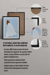 HOMEPACK Ahşap Çerçeveli Tablo Çerçeveli Poster Sanatsal Modern Duvar Dekoru TK-848