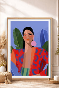 HOMEPACK Ahşap Çerçeveli Tablo Çerçeveli Poster Sanatsal Modern Duvar Dekoru TK-849