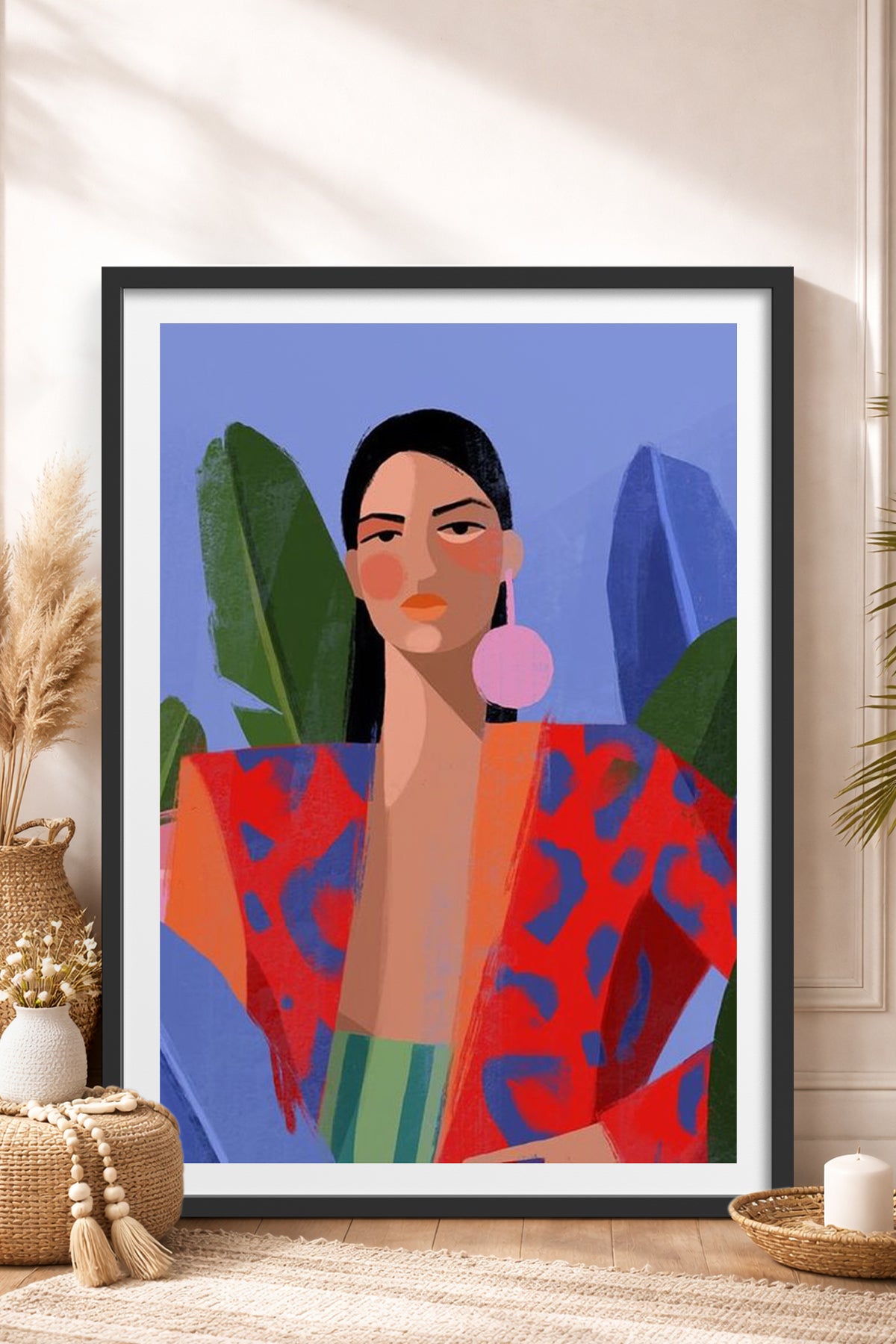 HOMEPACK Ahşap Çerçeveli Tablo Çerçeveli Poster Sanatsal Modern Duvar Dekoru TK-849