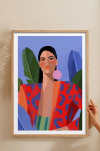 HOMEPACK Ahşap Çerçeveli Tablo Çerçeveli Poster Sanatsal Modern Duvar Dekoru TK-849