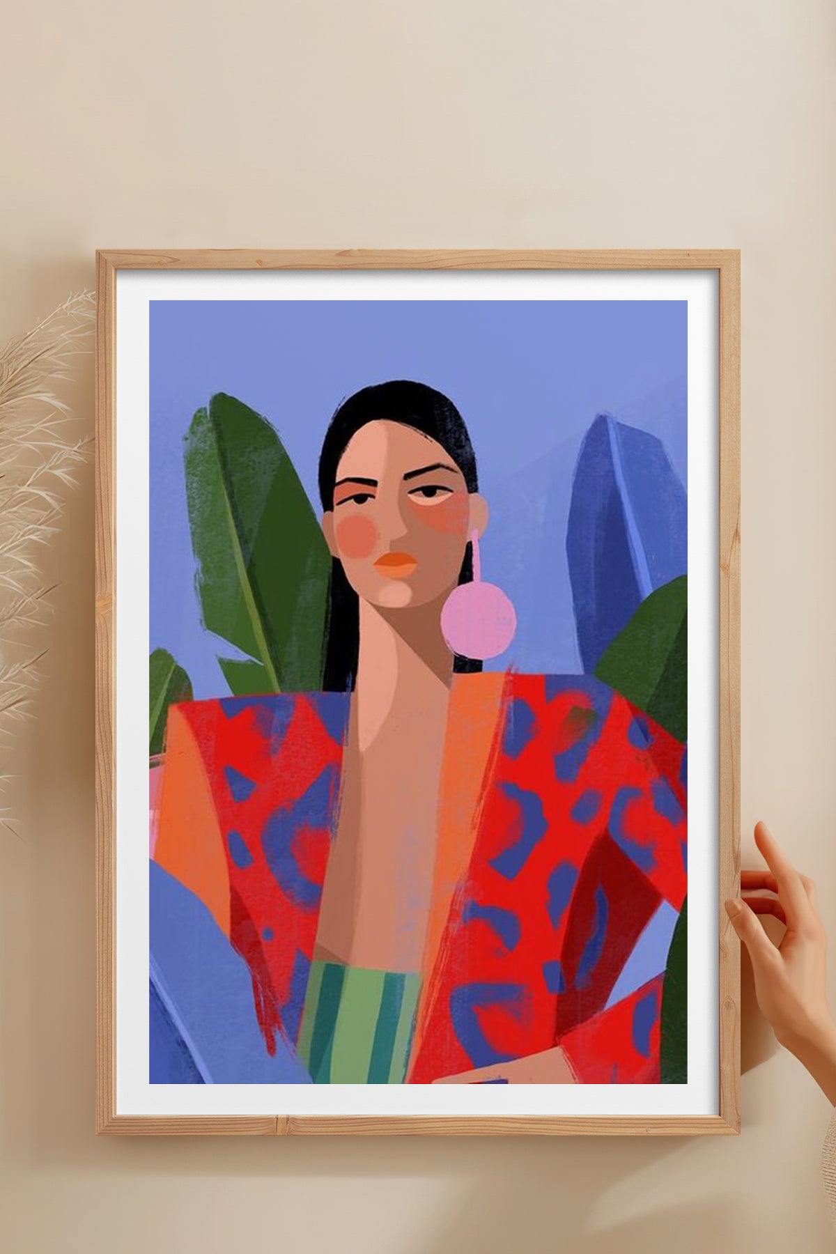 HOMEPACK Ahşap Çerçeveli Tablo Çerçeveli Poster Sanatsal Modern Duvar Dekoru TK-849