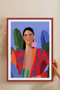 HOMEPACK Ahşap Çerçeveli Tablo Çerçeveli Poster Sanatsal Modern Duvar Dekoru TK-849