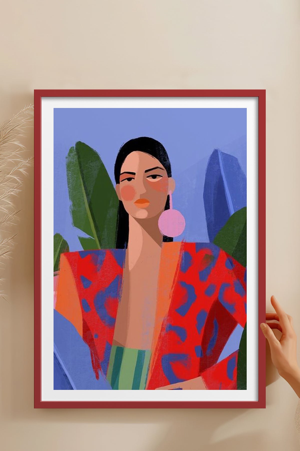 HOMEPACK Ahşap Çerçeveli Tablo Çerçeveli Poster Sanatsal Modern Duvar Dekoru TK-849