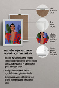HOMEPACK Ahşap Çerçeveli Tablo Çerçeveli Poster Sanatsal Modern Duvar Dekoru TK-849