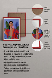 HOMEPACK Ahşap Çerçeveli Tablo Çerçeveli Poster Sanatsal Modern Duvar Dekoru TK-849