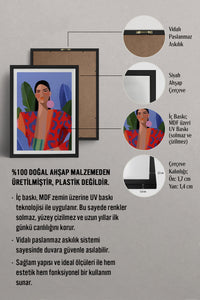 HOMEPACK Ahşap Çerçeveli Tablo Çerçeveli Poster Sanatsal Modern Duvar Dekoru TK-849