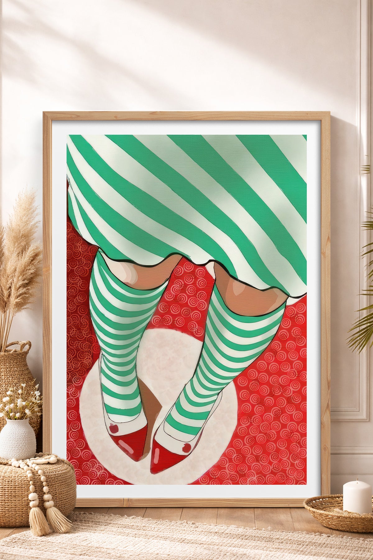 HOMEPACK Ahşap Çerçeveli Tablo Çerçeveli Poster Sanatsal Modern Duvar Dekoru TK-852