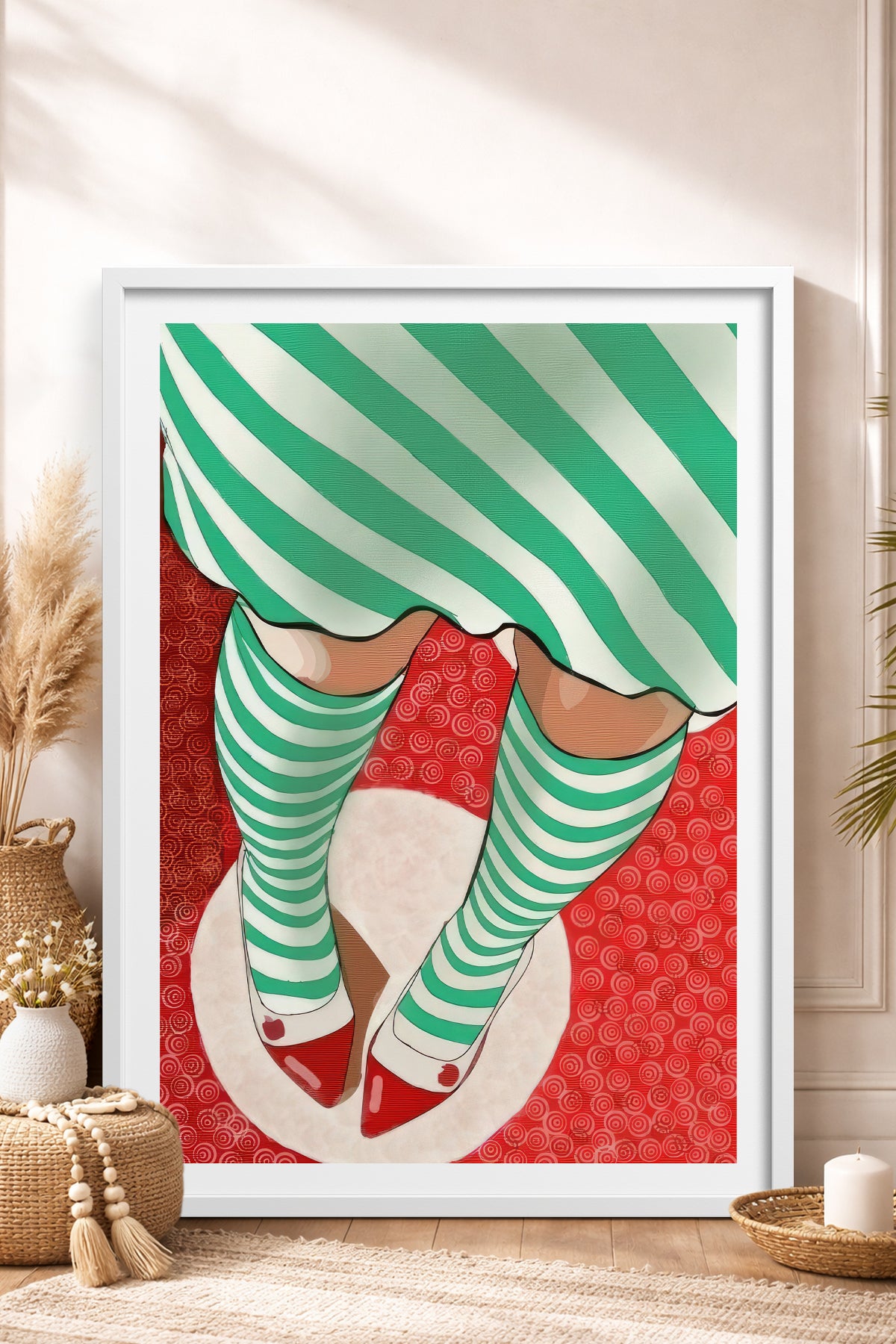 HOMEPACK Ahşap Çerçeveli Tablo Çerçeveli Poster Sanatsal Modern Duvar Dekoru TK-852