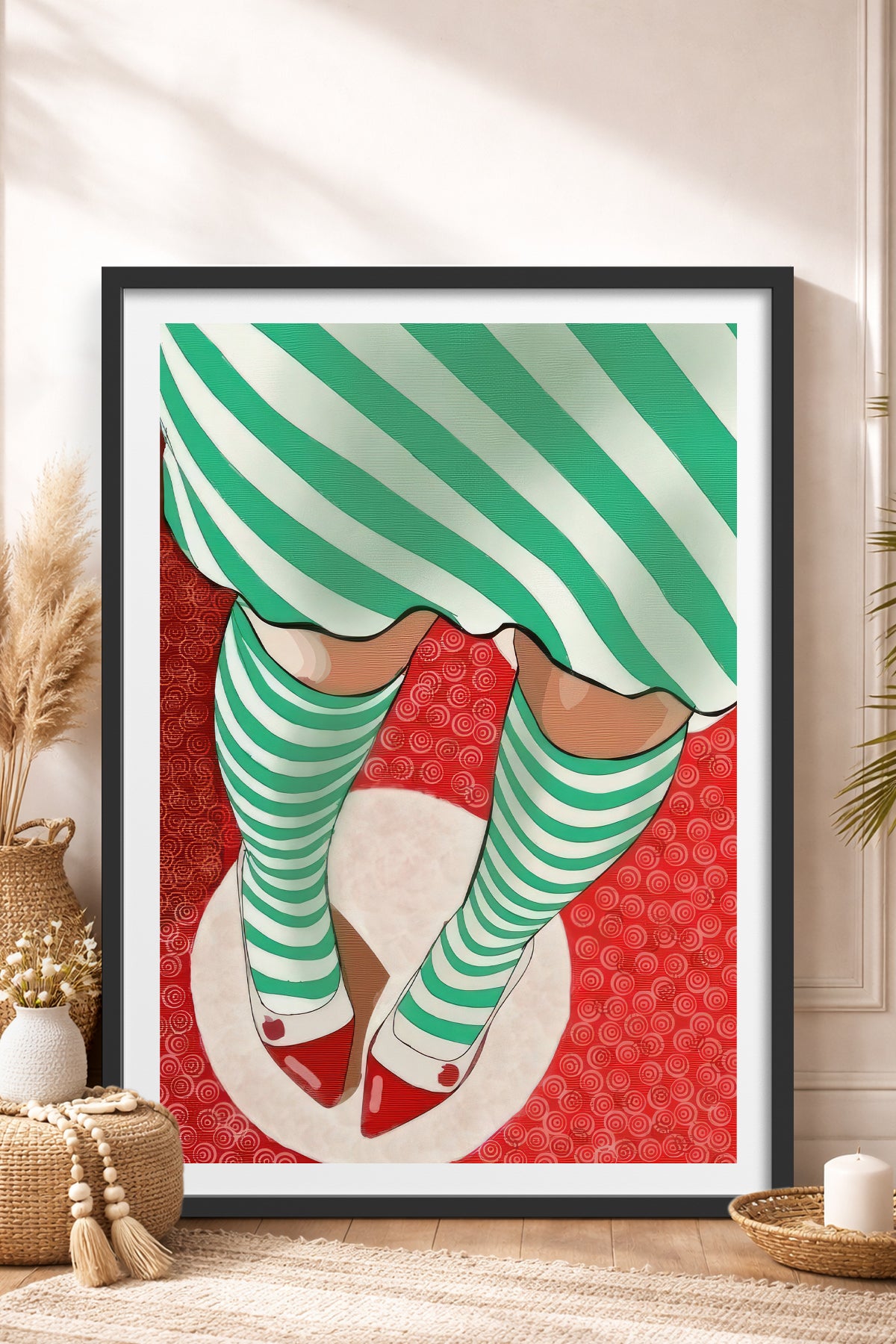 HOMEPACK Ahşap Çerçeveli Tablo Çerçeveli Poster Sanatsal Modern Duvar Dekoru TK-852