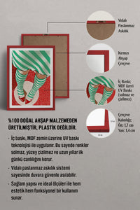 HOMEPACK Ahşap Çerçeveli Tablo Çerçeveli Poster Sanatsal Modern Duvar Dekoru TK-852
