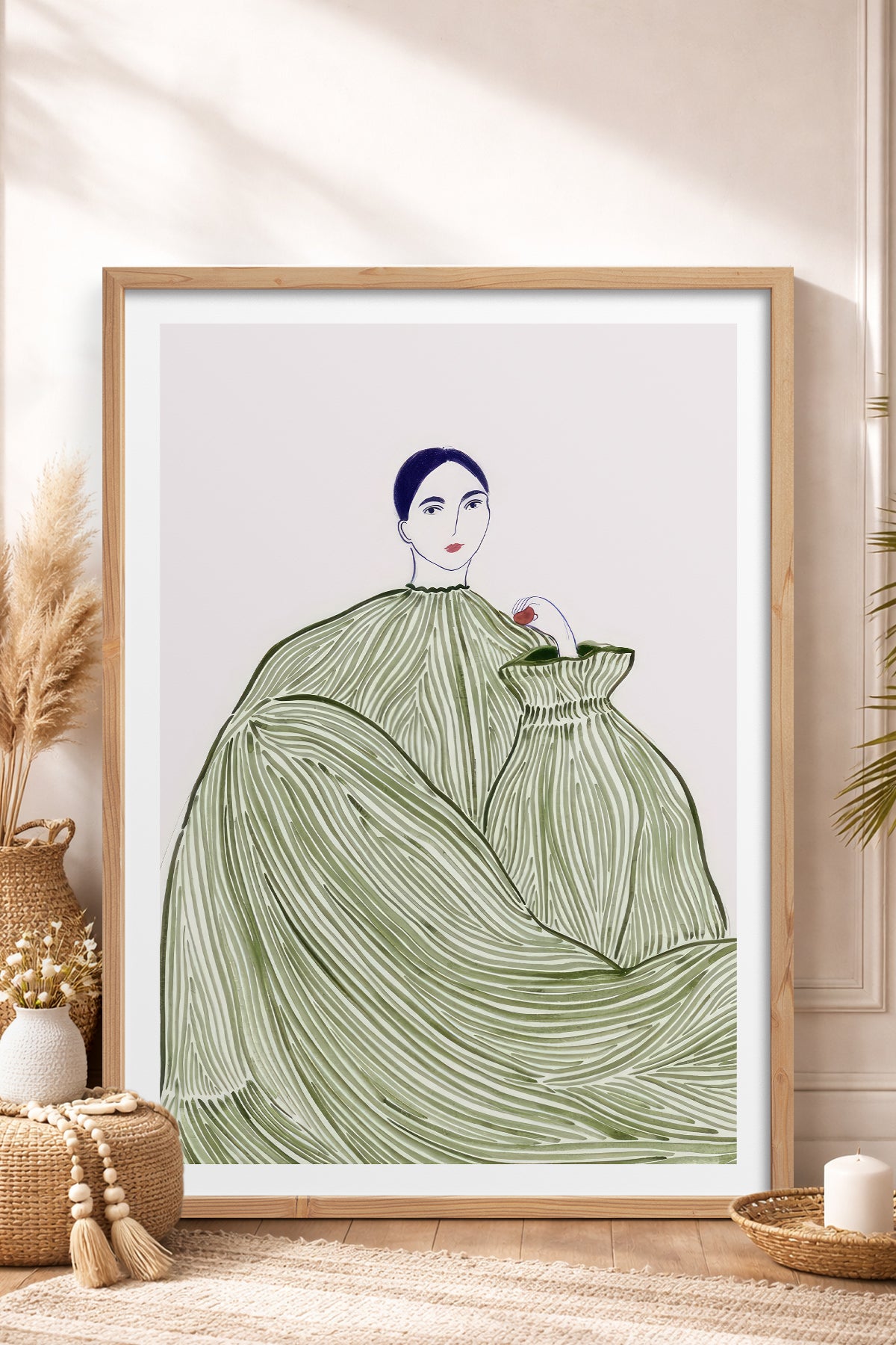 HOMEPACK Ahşap Çerçeveli Tablo Çerçeveli Poster Sanatsal Modern Duvar Dekoru TK-853