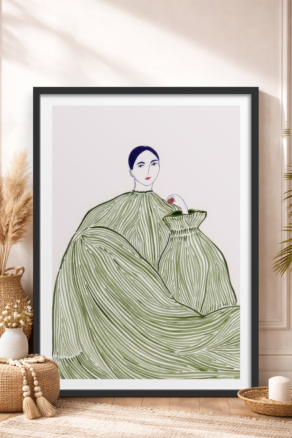 HOMEPACK Ahşap Çerçeveli Tablo Çerçeveli Poster Sanatsal Modern Duvar Dekoru TK-853