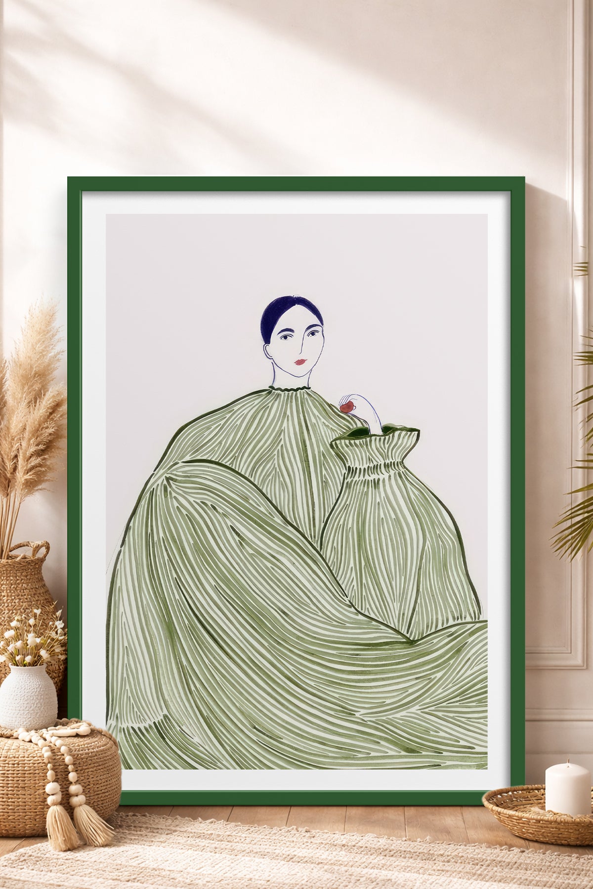 HOMEPACK Ahşap Çerçeveli Tablo Çerçeveli Poster Sanatsal Modern Duvar Dekoru TK-853