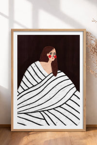HOMEPACK Ahşap Çerçeveli Tablo Çerçeveli Poster Sanatsal Modern Duvar Dekoru TK-856