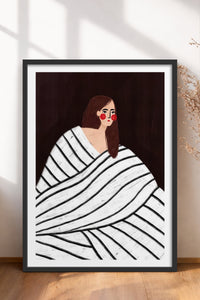 HOMEPACK Ahşap Çerçeveli Tablo Çerçeveli Poster Sanatsal Modern Duvar Dekoru TK-856